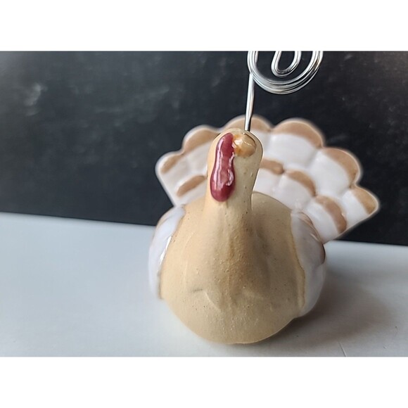 Ceramic Turkey Place Card Holder Vintage - Picture 6 of 10